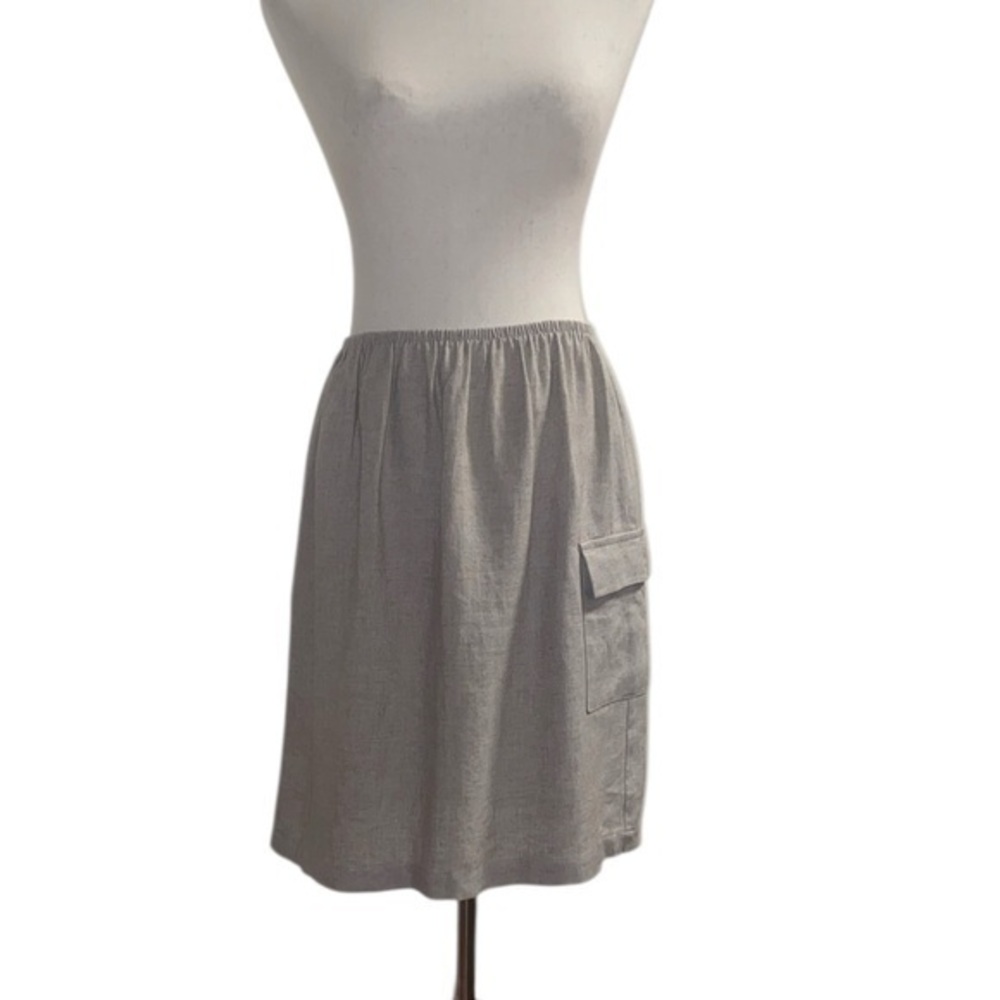 Clio Gray A-Line Cargo Skirt Knee-Length Casual | Sz M